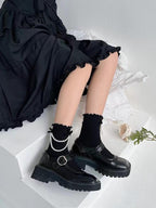 Elegant Faux Pearl Décor Socks