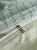 Fine Stripe Shell-Edge Brushed Cotton Duvet Cover Set original reference image 10