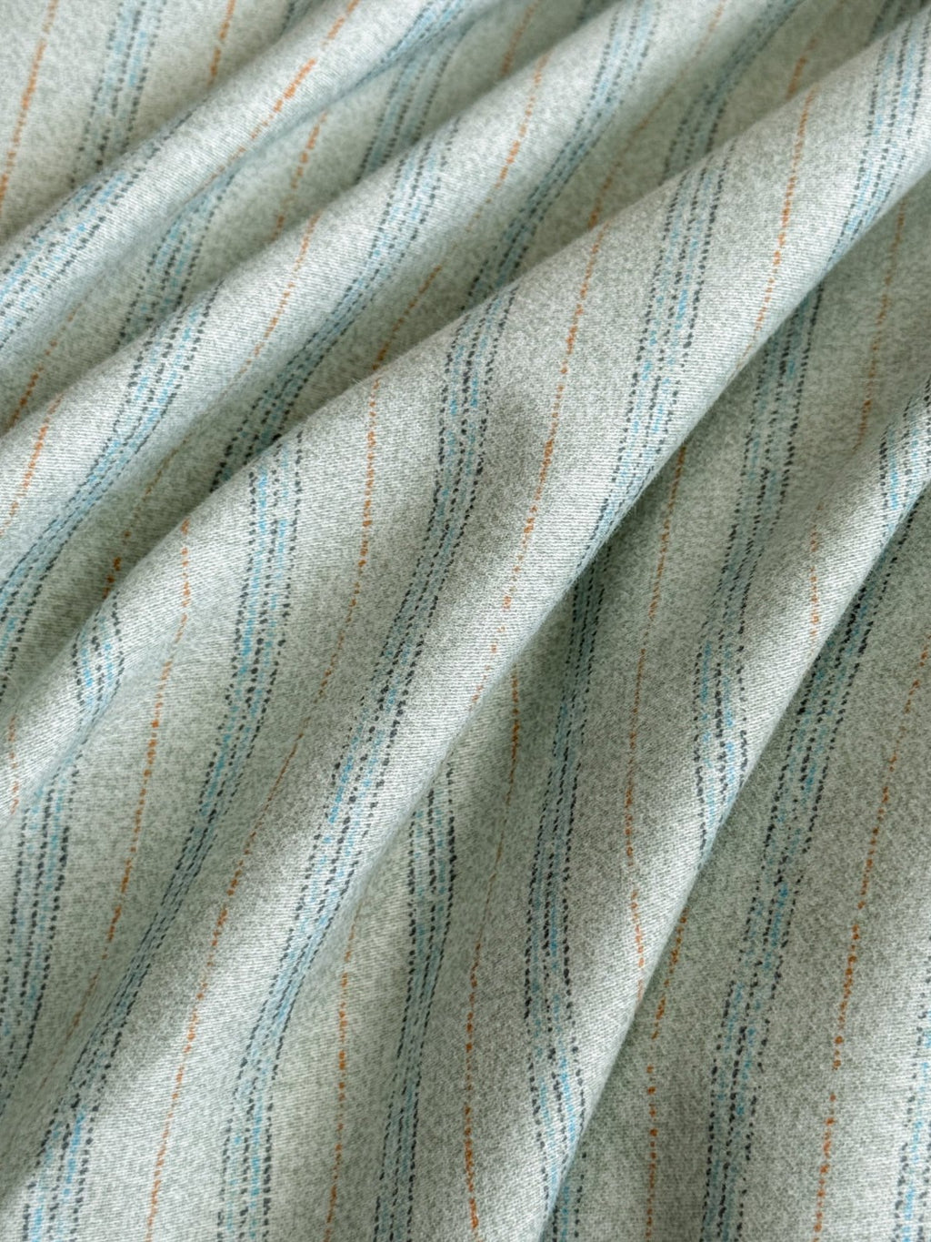 Fine Stripe Shell-Edge Brushed Cotton Duvet Cover Set original reference image 11
