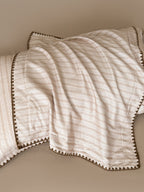 Fine Stripe Shell-Edge Brushed Cotton Duvet Cover Set original reference image 20