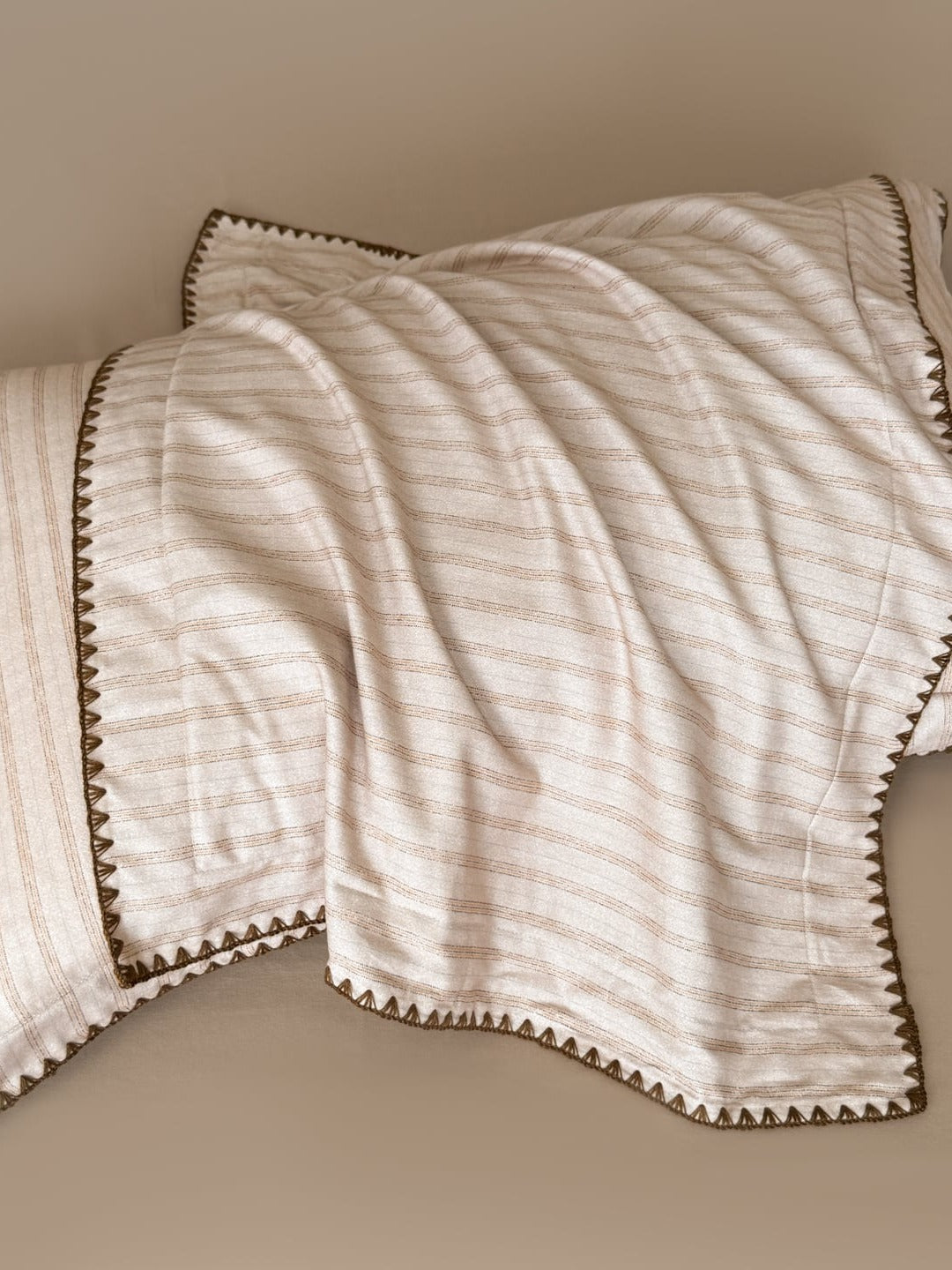Fine Stripe Shell-Edge Brushed Cotton Duvet Cover Set original reference image 20