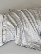 Fine Stripe Shell-Edge Brushed Cotton Duvet Cover Set original reference image 26