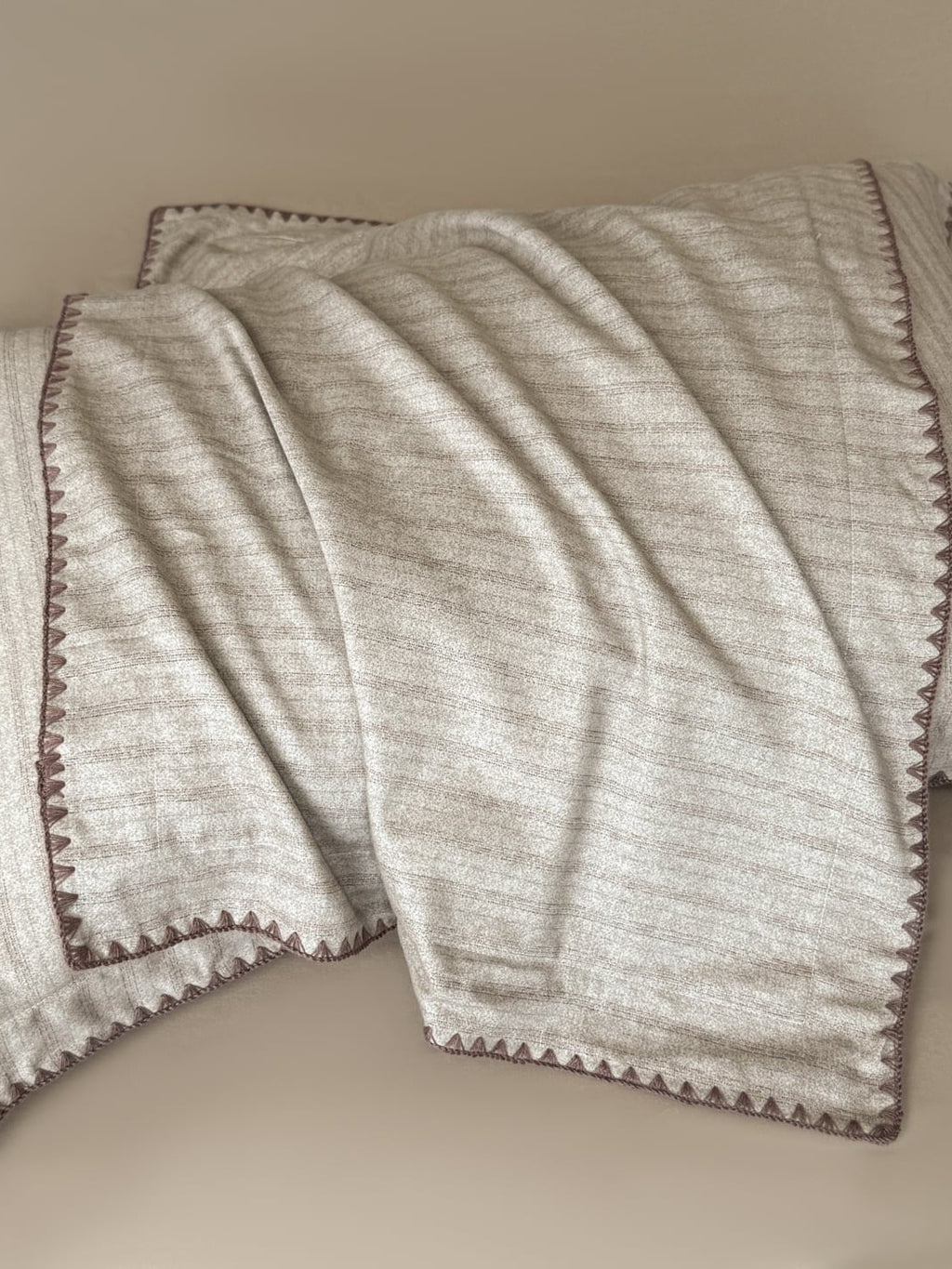 Fine Stripe Shell-Edge Brushed Cotton Duvet Cover Set original reference image 32