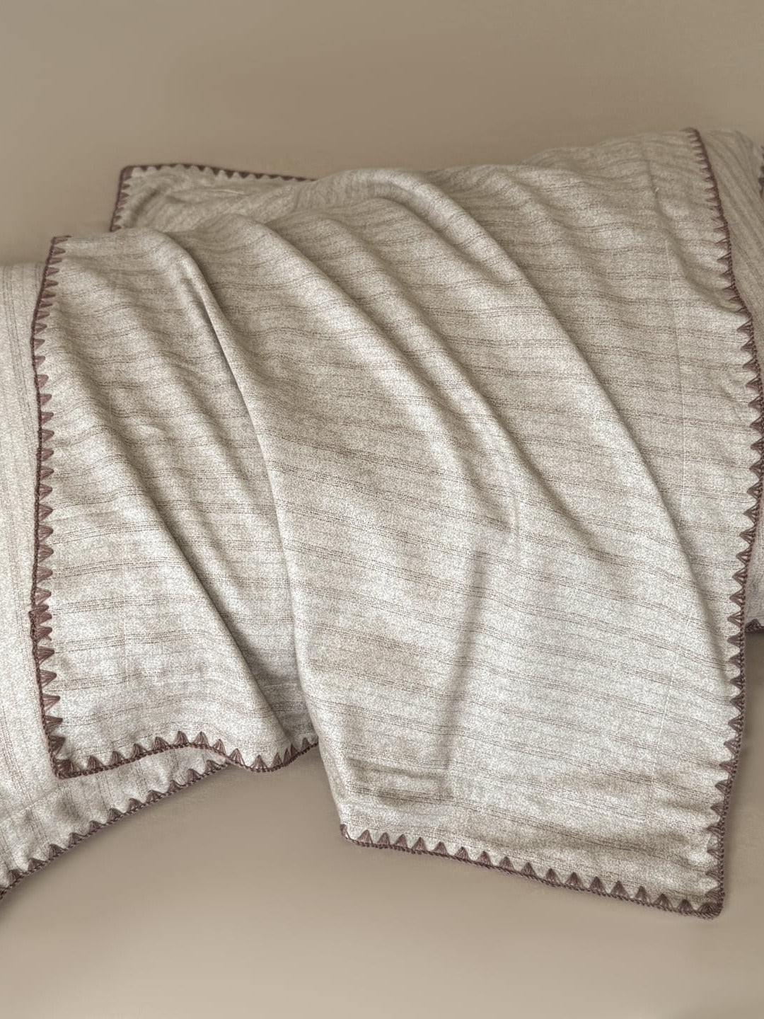 Fine Stripe Shell-Edge Brushed Cotton Duvet Cover Set original reference image 32