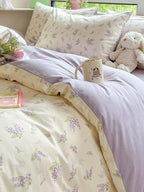 Floral Printing Cotton Twill Bedding Set - Wisteria