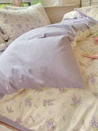 Floral Printing Cotton Twill Bedding Set - Wisteria