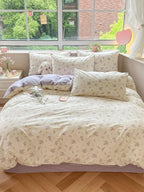 Floral Printing Cotton Twill Bedding Set - Wisteria
