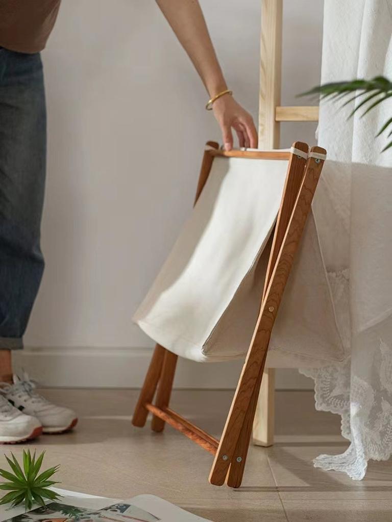 Foldable Cotton Canvas Household Laundry Hamper