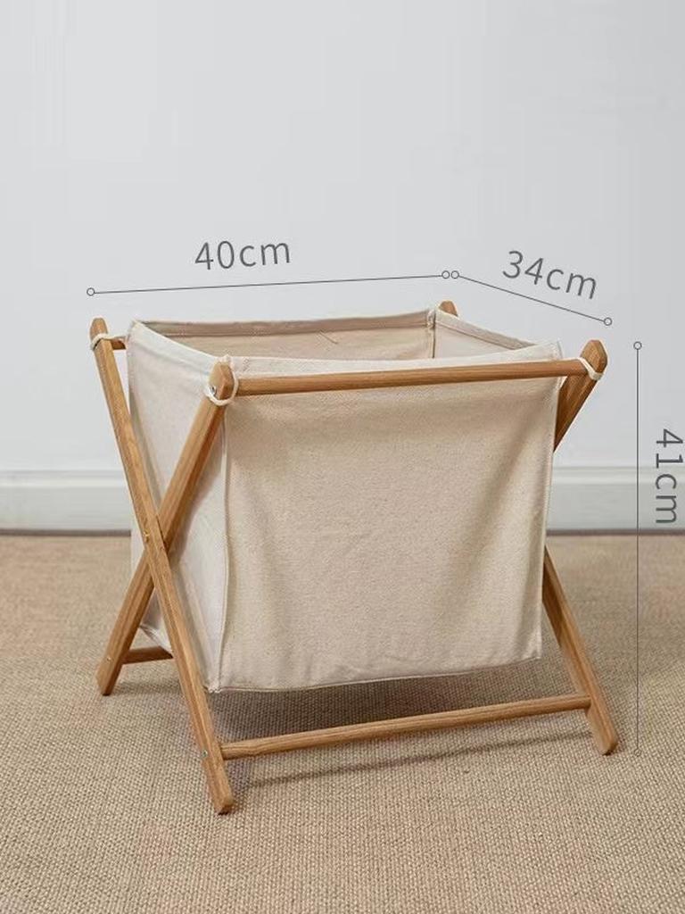 Foldable Cotton Canvas Household Laundry Hamper