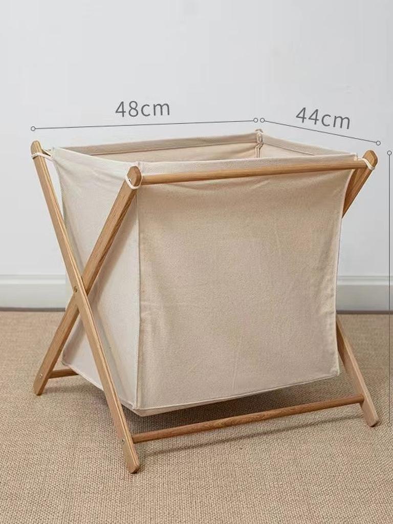 Foldable Cotton Canvas Household Laundry Hamper