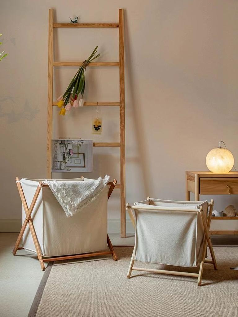 Foldable Cotton Canvas Household Laundry Hamper