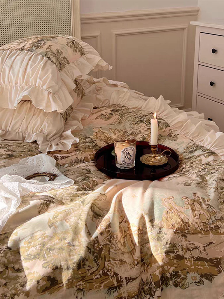 French Vintage Painting Duvet Cover