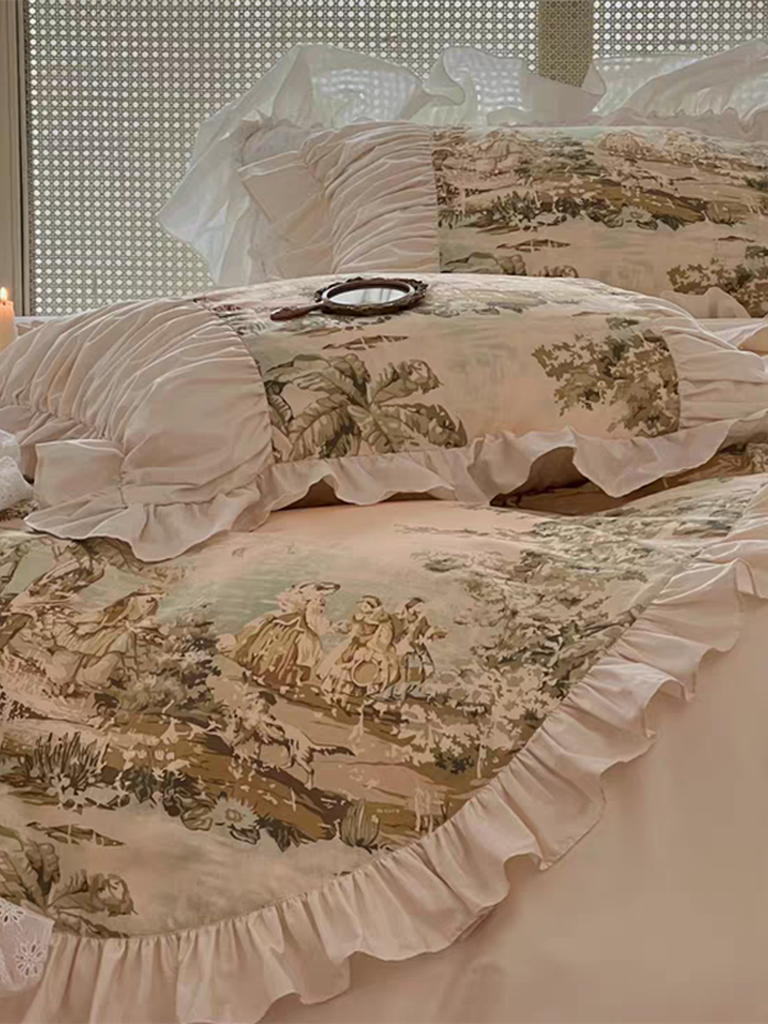 French Vintage Painting Duvet Cover