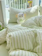 Fresh Stripe Cotton Jacquard Duvet Cover Set original reference image 10