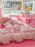 Fresh Stripe Cotton Jacquard Duvet Cover Set original reference image 20