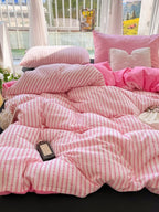 Fresh Stripe Cotton Jacquard Duvet Cover Set original reference image 29