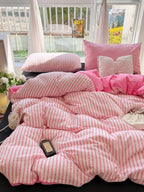 Fresh Stripe Cotton Jacquard Duvet Cover Set original reference image 30