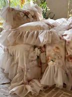 Garden Oil Painting Duvet Cover - Pink