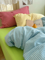 Gelato Stripe Washed Cotton Duvet Cover original reference image 2