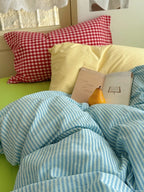 Gelato Stripe Washed Cotton Duvet Cover original reference image 3
