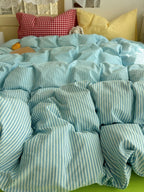 Gelato Stripe Washed Cotton Duvet Cover original reference image 5