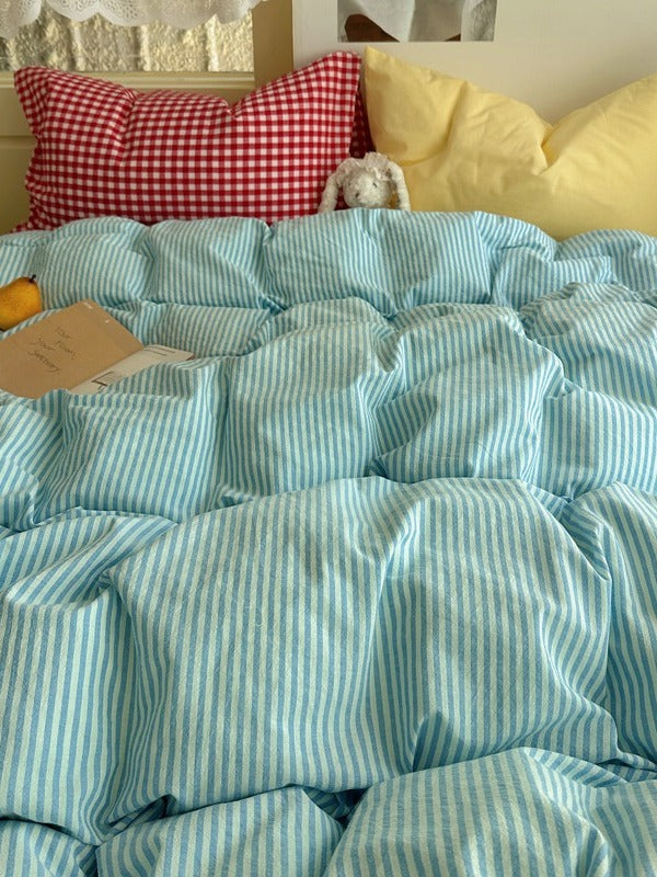Gelato Stripe Washed Cotton Duvet Cover original reference image 6