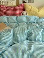 Gelato Stripe Washed Cotton Duvet Cover original reference image 7