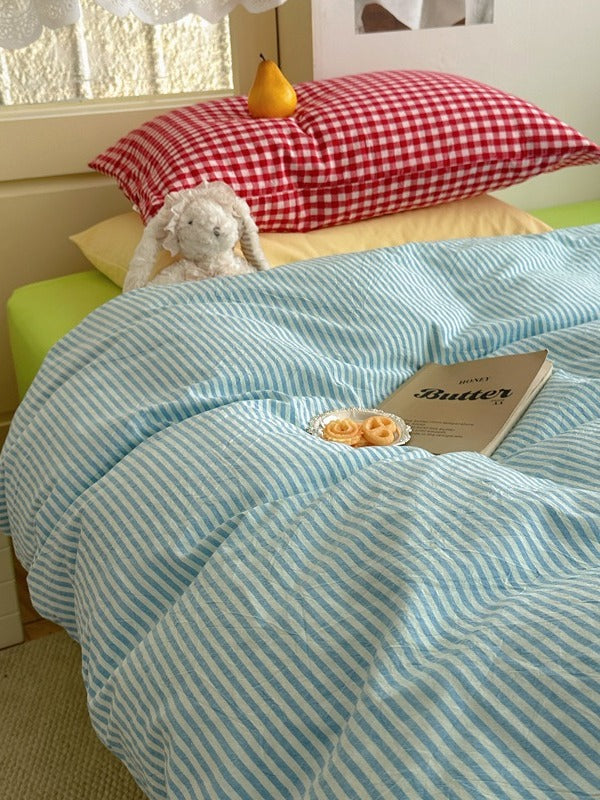 Gelato Stripe Washed Cotton Duvet Cover original reference image 8