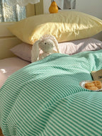 Gelato Stripe Washed Cotton Duvet Cover original reference image 10