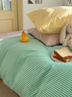 Gelato Stripe Washed Cotton Duvet Cover original reference image 12