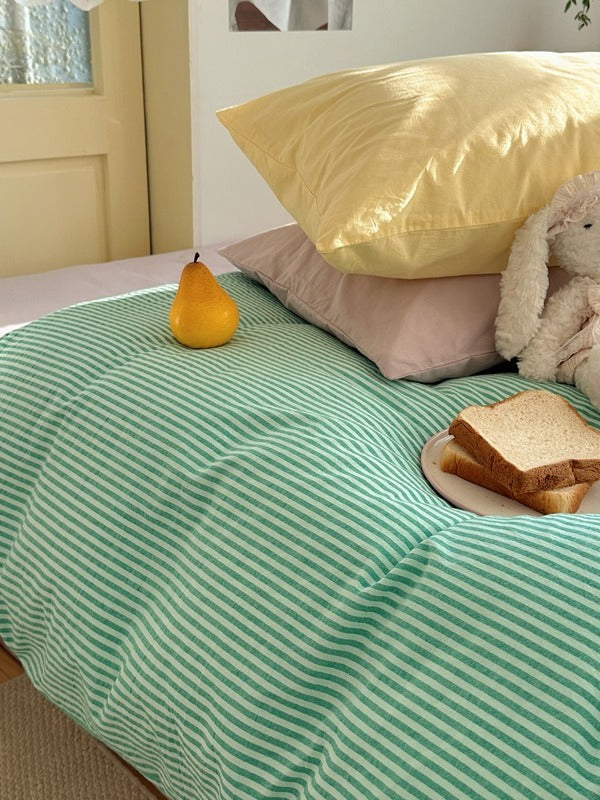 Gelato Stripe Washed Cotton Duvet Cover original reference image 12