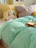 Gelato Stripe Washed Cotton Duvet Cover original reference image 13