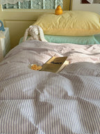 Gelato Stripe Washed Cotton Duvet Cover original reference image 17