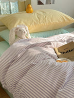 Gelato Stripe Washed Cotton Duvet Cover original reference image 18