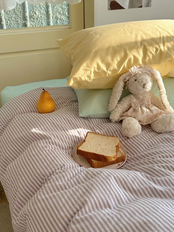 Gelato Stripe Washed Cotton Duvet Cover original reference image 19