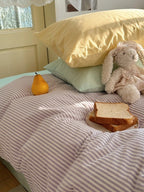 Gelato Stripe Washed Cotton Duvet Cover original reference image 20
