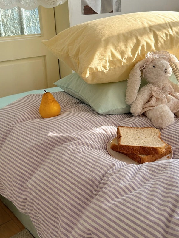 Gelato Stripe Washed Cotton Duvet Cover original reference image 20
