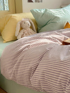 Gelato Stripe Washed Cotton Duvet Cover original reference image 21