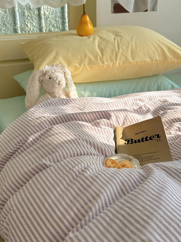 Gelato Stripe Washed Cotton Duvet Cover original reference image 24