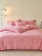 Gingham Bedding Set - Grey