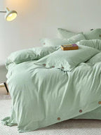 Gingham Bedding Set - Grey