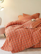 Gingham Bedding Set - Grey