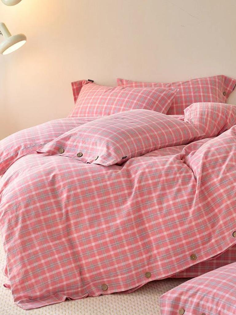Gingham Bedding Set - Mint Green