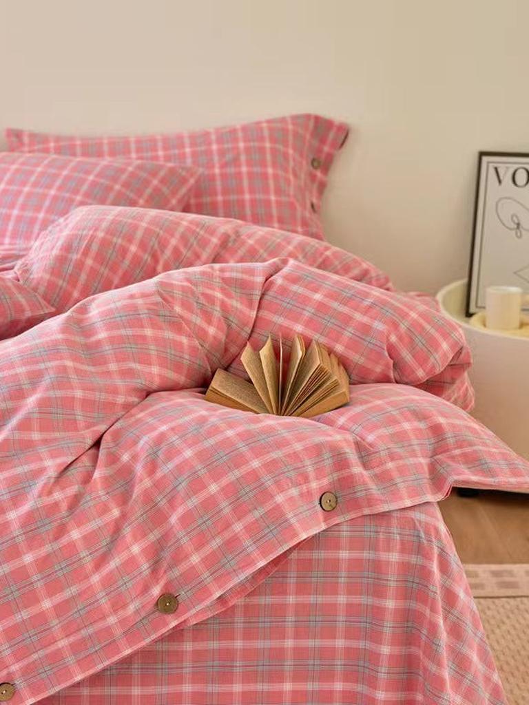 Gingham Bedding Set - Mint Green