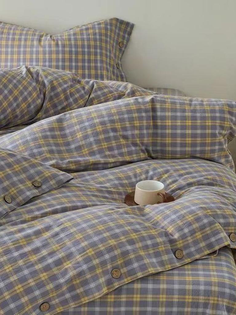 Gingham Bedding Set - Pink