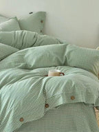 Gingham Bedding Set - Purple