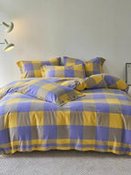 Gingham Bedding Set - Purple