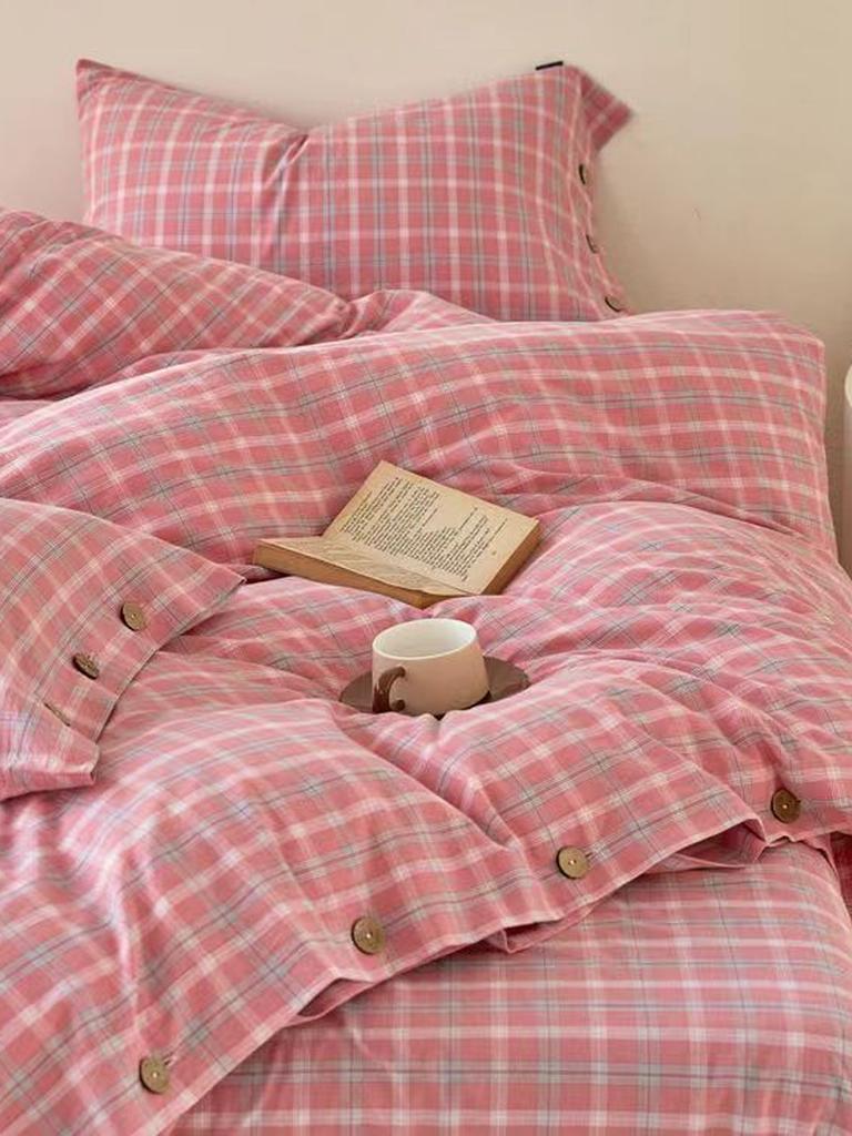 Gingham Bedding Set - Yellow