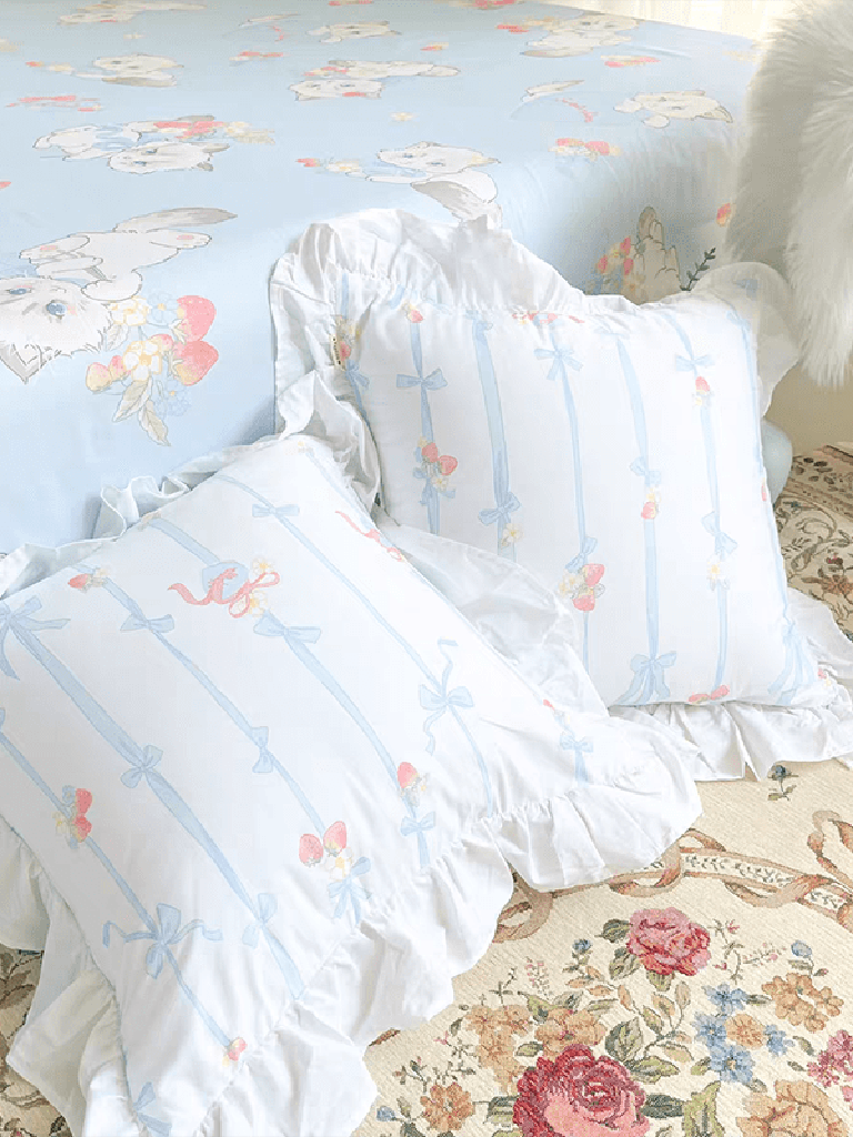 Girly Ruffle Throw Pillow Cover