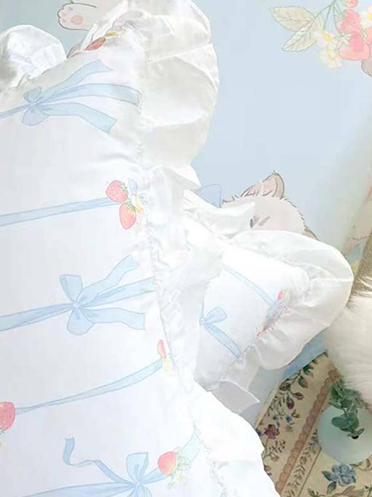 Girly Ruffle Throw Pillow Cover